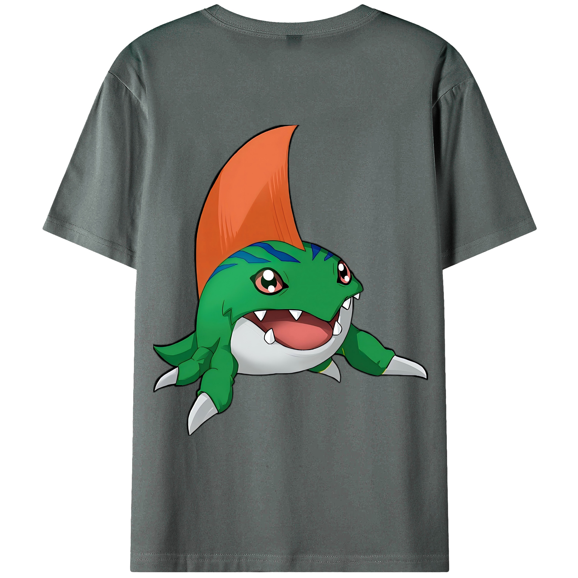 （画像用） Digimon デジタルモンスター/デジモン 綿100％ メンズ半袖Tシャツ（バックプリント） 通気性